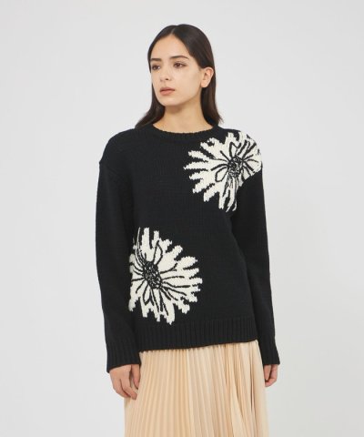ビッグフラワーニットプルオーバー