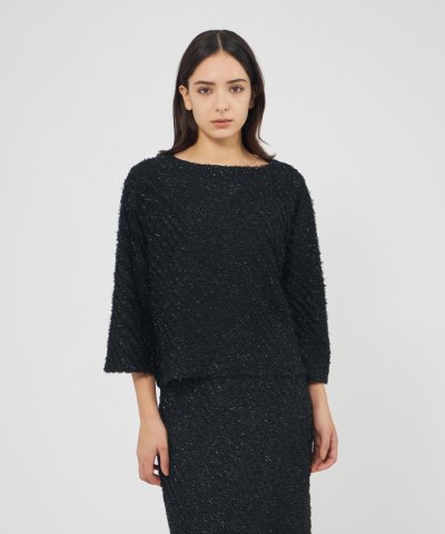 ラメフリンジニット ベルスリーブプルオーバー