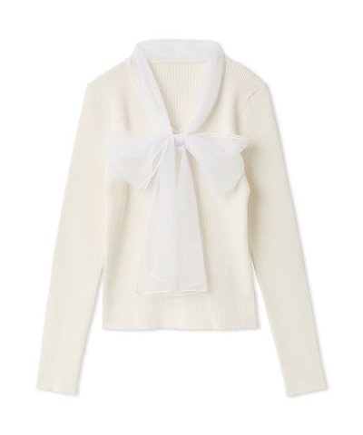 ボウタイニットプルオーバー