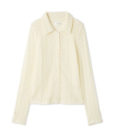 ストレッチレースアタッチドカラーシャツ