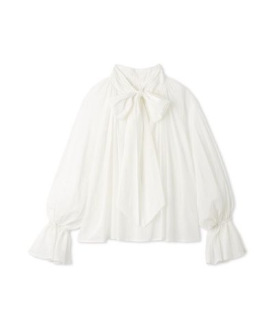 2wayシアーボウタイブラウス／ウォッシャブル