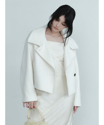 スタンドカラーショートコート