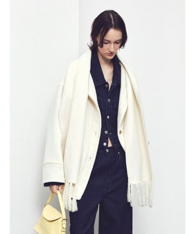 ブランケットフリンジコート