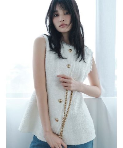 ツイードペプラムジレ