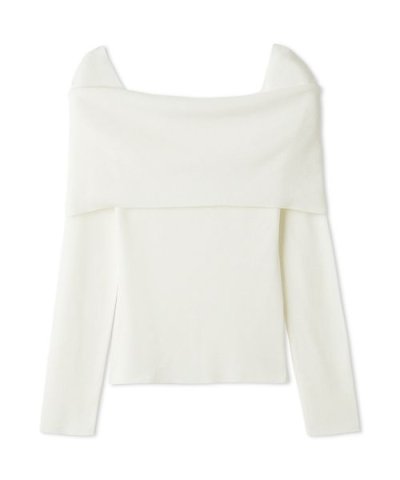 ウールシルクブレンドオフショルニット