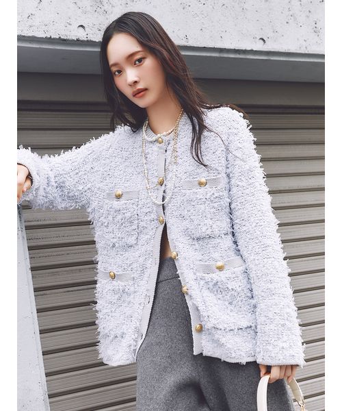 リボンヤーンニットツイードジャケット(508650218)｜阪急百貨店公式