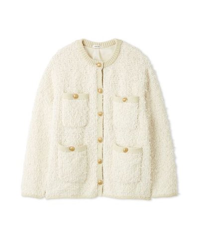 リボンヤーンニットツイードジャケット