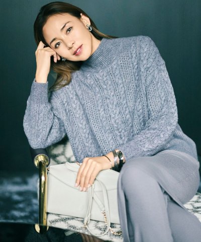 【SHIHOさん着用】ラメフォックスケーブル ニット