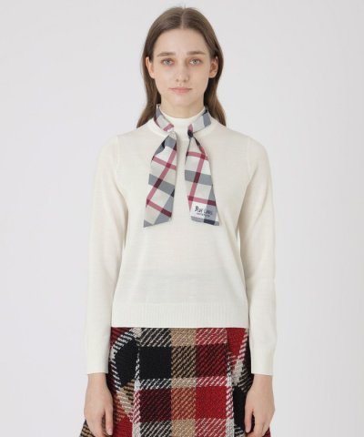 ウールアクリルブレンドスカーフニット