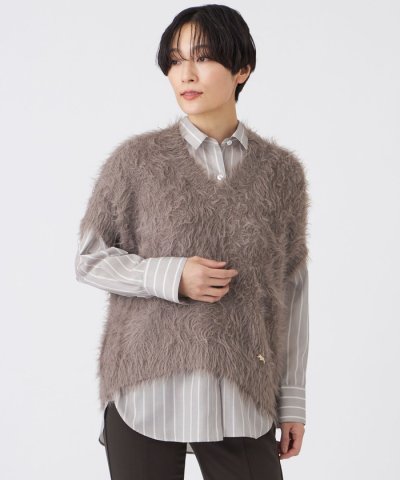 【L】フェザータッチVネックニットベスト