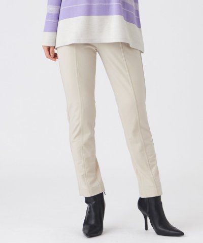 【L】【ウォッシャブル】裏起毛ハイテンションクロップドパンツ