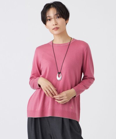 【ウォッシャブル】ハイゲージラインニットプルオーバー