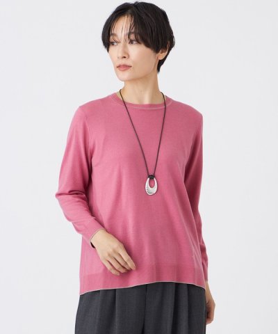 【L】【ウォッシャブル】ハイゲージラインニットプルオーバー