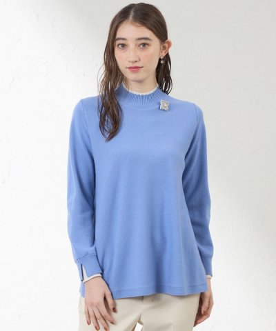 バイカラーラインチュニックニット