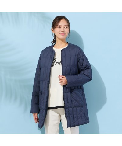 ピサーノ PISANO ノーカラー・キルティングダウンコート