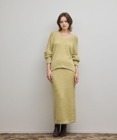 ラメフェザーニットスカート