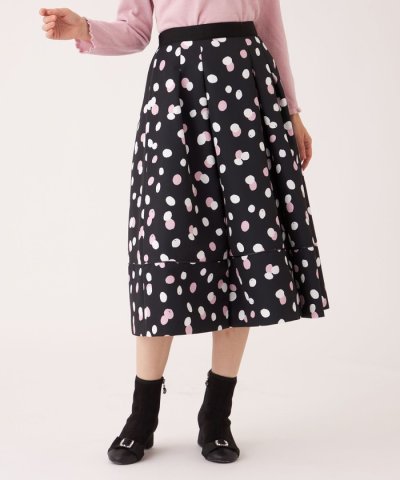 ランダムドット グログランタックスカート