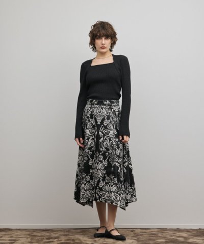 オーナメントジャガードハンカチヘムスカート