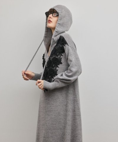 ケミカルレースニットワンピース