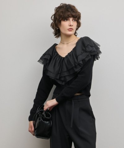 フリルニットカーディガン