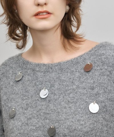 スパンコールニットトップ