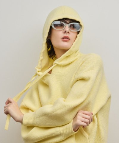 ガーターニットパーカー