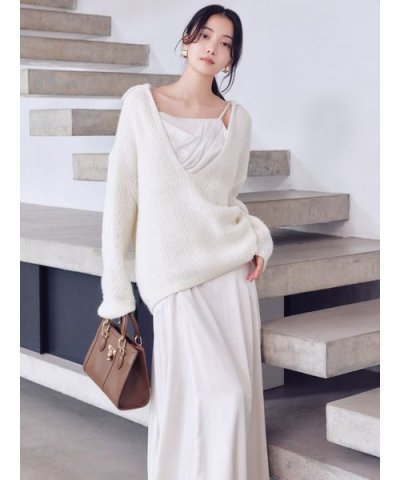 キーネックニットセットキャミワンピース