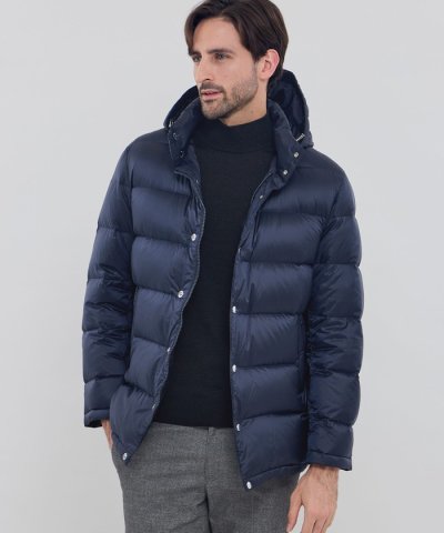 シンセティックフーデッドダウンアウター