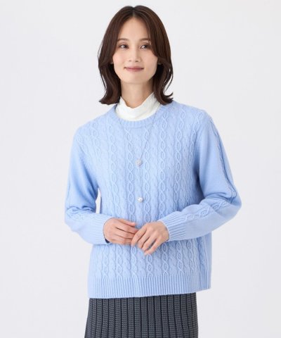 【ウォッシャブル】ケーブルニットプルオーバー