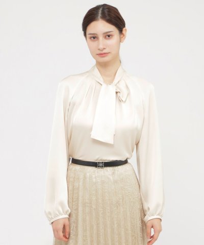 【ウォッシャブル/防しわ性】エレガントダブルサテン　ブラウス