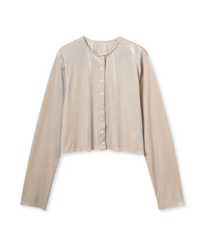 くるみ釦コンパクトベロアカーディガン