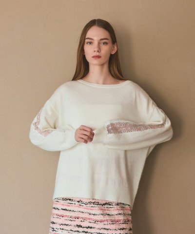 レーススリーブトップ