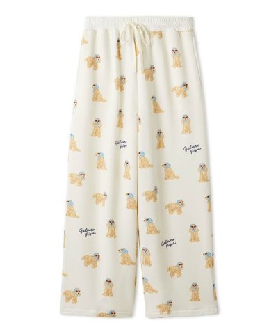 スカーフDOG柄ロングパンツ