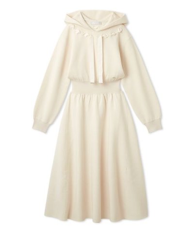 フードニットワンピース