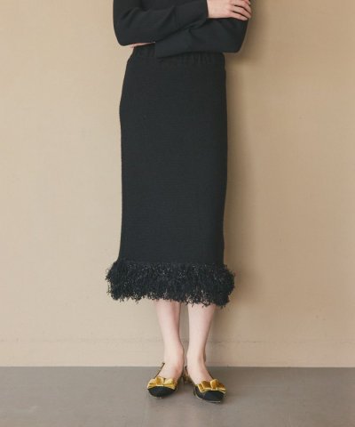 ラメフェザーフリンジスカート