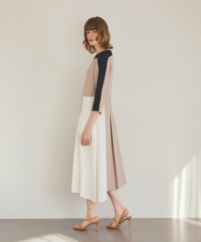 カラーブロックドレス