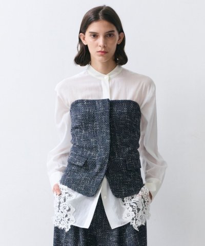 TRIPHANE / バックニットツイードビスチェ