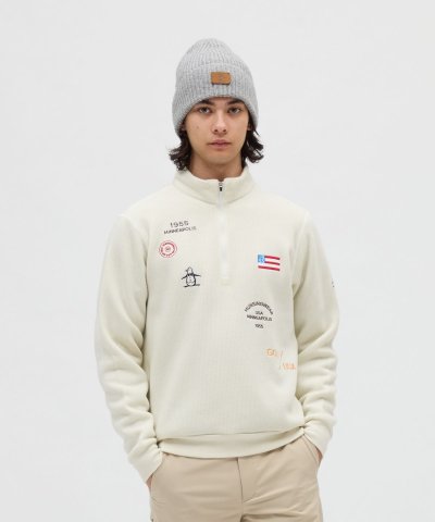 マンシングウェア Munsingwear 吸湿発熱飛び刺繍ハーフジップカットソー