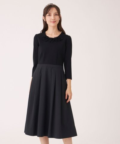 チュールブレード ニットワンピース