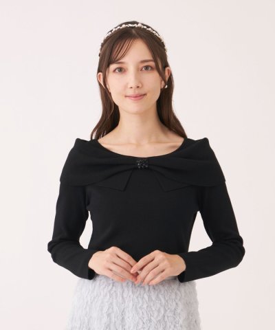 リボンオフタートル ニット