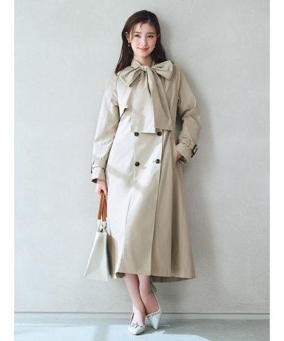 【撥水】リボン付きトレンチコート