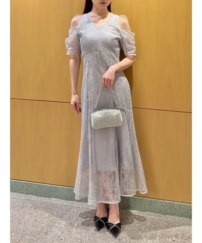 ラメブレードＶネックレースドレス