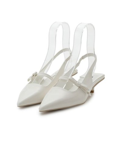 リボンディテールバックストラップミュール