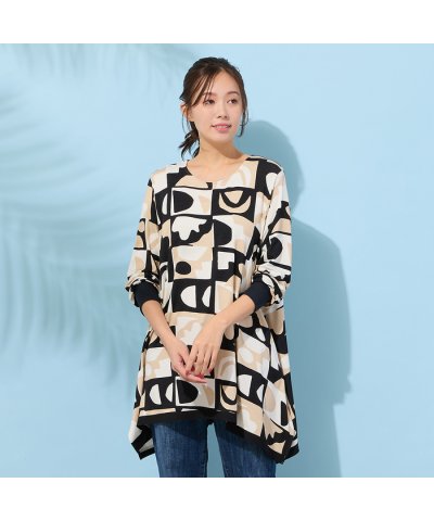 ピサーノ PISANO 【手洗いOK】テントライン・プリントカットソー