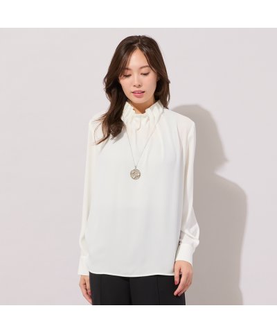 ピサーノ PISANO 【手洗いOK】アムンゼン・ギャザー・ハイネックブラウス（