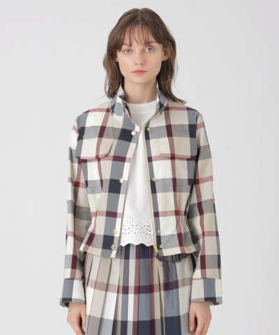 【店舗限定】クレストブリッジチェックコットンソロストレッチショートブルゾン