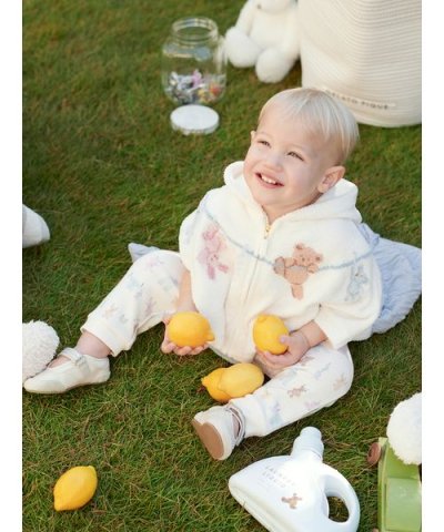 【BABY】エアリーモコウォッシングアニマルジャガードポンチョ