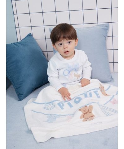 【KIDS】エアリーモコウォッシングアニマルジャガードブランケット