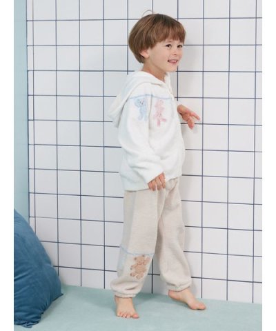 【KIDS】エアリーモコウォッシングアニマルジャガードロングパンツ