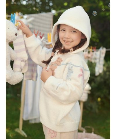 【KIDS】エアリーモコウォッシングアニマルジャガードパーカ